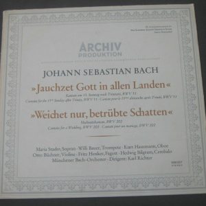 MARIA STADER / KARL RICHTER – BACH CANTATES BWV 51 / 202 ARCHIV 198 027 lp EX