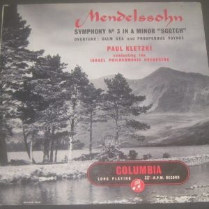 Mendelssohn Symphony no. 3 / Overture Paul Kletzki Columbia 33CX 1219 ED1 LP