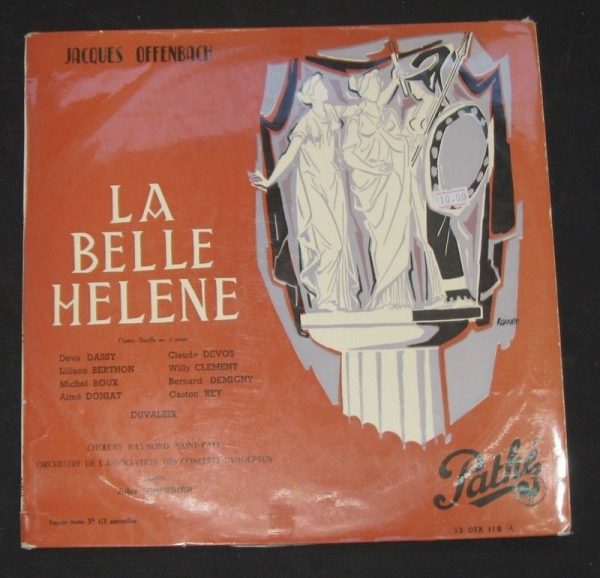 Offenbach La Belle Helene Jules Gressier Pathe Lp 50s Recordrome 