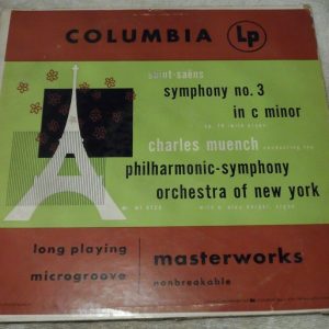 Saint-Saens ‎– Symphony No. 3 Munch Nies-Berger Columbia ‎ML 4120 USA 1949 lp
