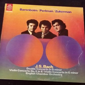 Bach Violin Concertos Barenboim Perlman Zukerman Angel ASD 2783 LP EX