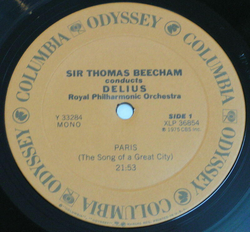 Sir Thomas Beecham Conducts DELIUS Paris Eventyr Konga COLUMBIA Y 33284 ...