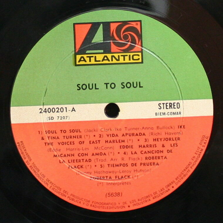 Soul To Soul - Music From The Original Soundtrack LP R&B Rare Argentina ...