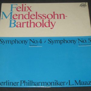 Mendelssohn – Symphony No 4 / 5 , Lorin Maazel , Supraphon 0 10 0650 lp EX
