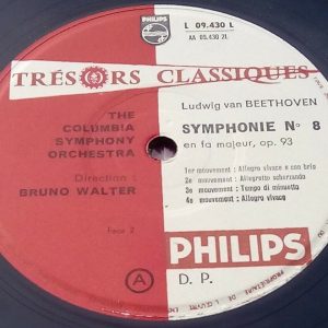 BEETHOVEN Symphony No. 8 / 9 BRUNO WALTER Philips L 09.430 L lp EX