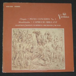 GARY GRAFFMAN LP : Chopin / Mendelssohn Piano , Munch RCA VICS 1030 lp 1963