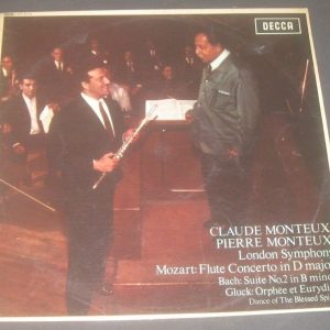 MOZART / BACH / GLUCK Flute Concerto MONTEUX Decca LXT 6112 LP ED1 1964
