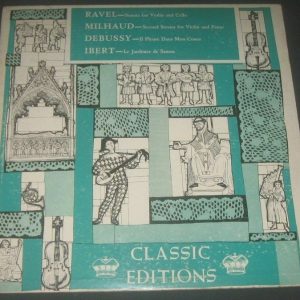 BELA & VIRGINIA URBAN Ravel Milhaud Debussy Ibert Classic Editions lp 50’s RARE