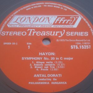 Haydn Symphonies 20 – 35 Dorati London STS 15257-62 6 lp Box
