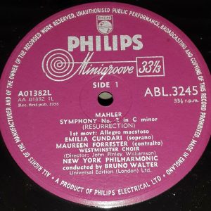 Mahler Symphony No. 2 Bruno Walter Philips ABL 3245-6 2 LP ED1 1st Press 1958