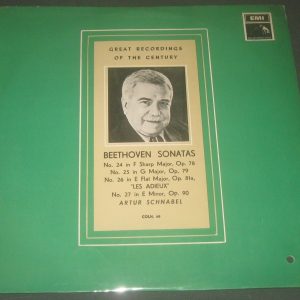 Beethoven Sonatas Nos. 24 25 26 27 Artur Schnabel – Piano  HMV COLH 60 lp EX