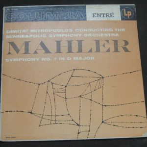 DIMITRI MITROPOULOS – MAHLER SYMPHONY NO 1 . COLUMBIA ENTRE RL 3120 lp