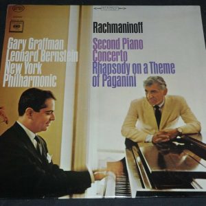 Rachmaninoff Second Piano Conceto Bernstein Graffman Columbia ML 6034 lp EX